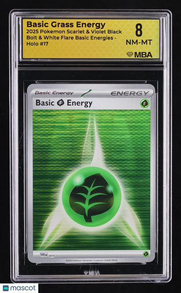 2025 Pokemon Black Bolt & White Flare Basic Energies Basic Grass Energy Holo MBA 8 #17