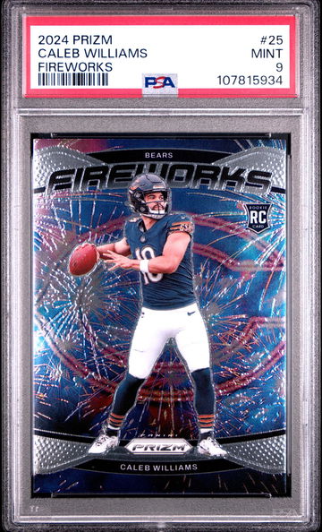 2024 Panini Prizm Fireworks Caleb Williams #25 PSA 9
