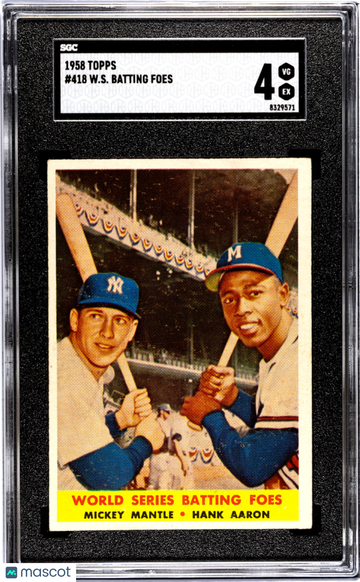 1958 Topps W. S. Batting Foes #418 SGC 4