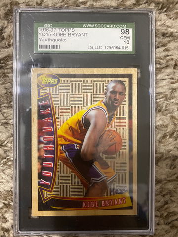 1996-97 Topps YQ15 Kobe Bryant youthquake Rookie RC SGC 98 GEM Mint 10