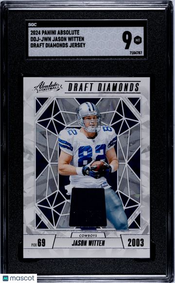 2024 Panini Absolute Jason Witten #DDJ-JWN Draft Diamonds Jersey SGC 9