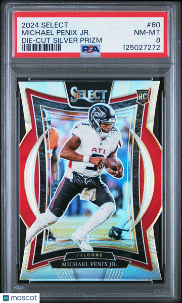 2024 Panini Select Michael Penix JR. #80 Die Cut Silver Prizm PSA 8