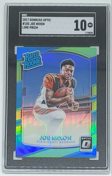 2017 Optic Joe Mixon SP RC Lime Holo Prizm #185 SGC 10 GEM MINT POP 1 