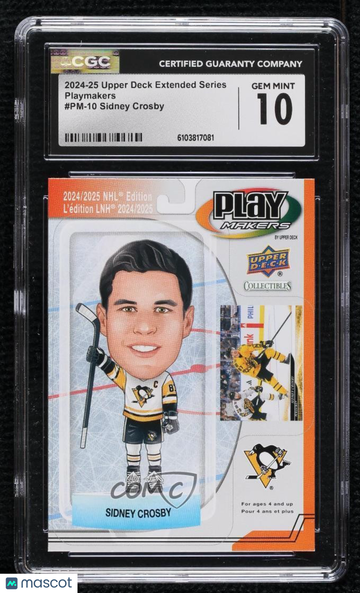 2024-25 Upper Deck Extended Series - Playmakers Sidney Crosby #PM-10 [None] Playmakers CGC 10
