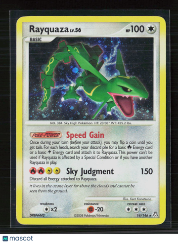 2012 Legends Awakened Rayquaza Holo Rare #14/146