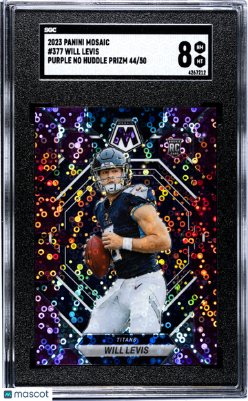 2023 Panini Mosaic Will Levis #377 Purple No Huddle Prizm SGC 8