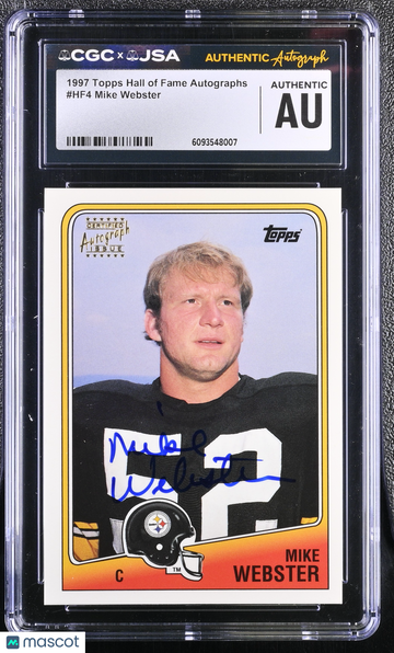 1997 Topps Hall Of Fame Autographs Football Mike Webster #4 Hand Signed Auto CGC Authentic JSA Auto Authentic