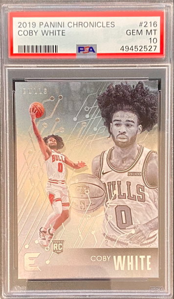 COBY WHITE RC 2019-20 PANINI CHRONICLES ELEMENTS #216 ROOKIE PSA 10 GEM MINT