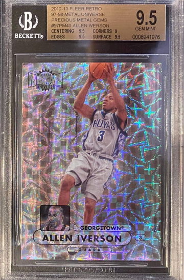 Allen Iverson 2012-13 Fleer PMG Metal Universe Precious Metal Gems #’d /100 BGS 9.5 POP 2 