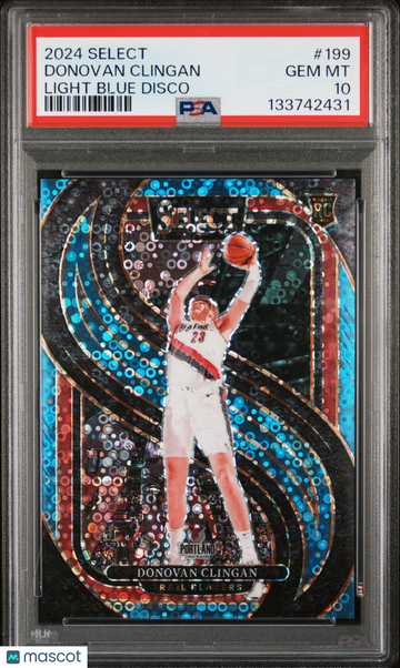 2024 Panini Select Donovan Clingan #199 Light Blue Disco /99 RC PSA 10