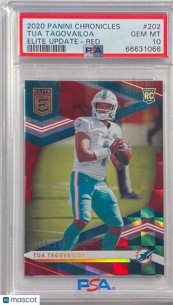 2020 Panini Chronicles Elite Update Tua Tagovailoa #202 Red PSA 10