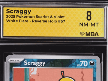 2025 Pokemon Scarlet & Violet White Flare Scraggy Reverse Holo MBA 8 #57