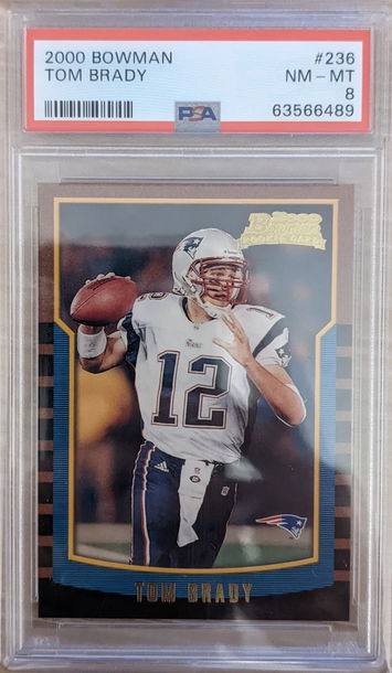 2000 Bowman Tom Brady Rookie Card RC #236 PSA 8