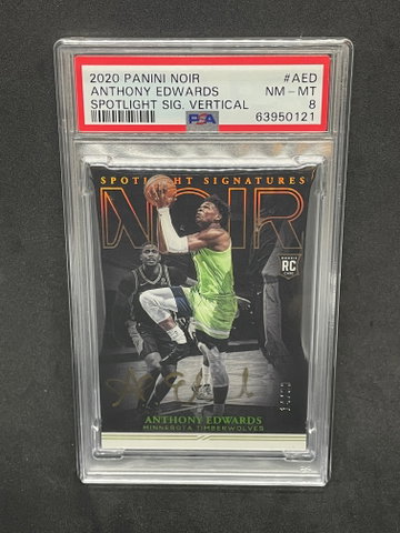 2020 Panini Noir Anthony Edwards Spotlight Signatures Auto Gold Ink /99