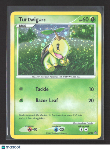 2007 Diamond & Pearl Turtwig Holo Rare #DP01
