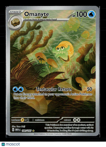 2023 Scarlet & Violet 151 Omanyte Holo Secret Rare #180/165