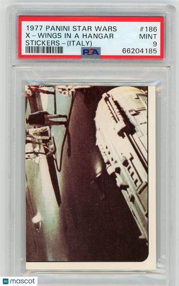 1977 Panini Stickers Star Wars (Italy) X-Wings In A Hangar #186 PSA 9