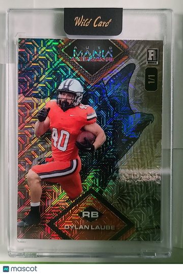 2024 Auto Mania American FB Dylan Laube #AMAT-DL American Football SN,/1
