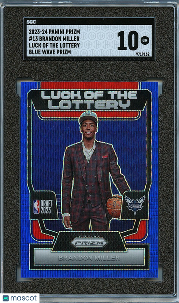 2023 Panini Prizm Brandon Miller #13 Blue Wave Rookie SGC 10