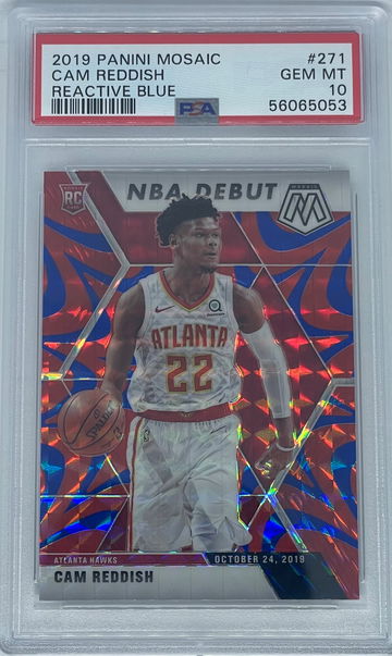 2019 Cam Reddish Mosaic Blue Reactive Prizm PSA 10