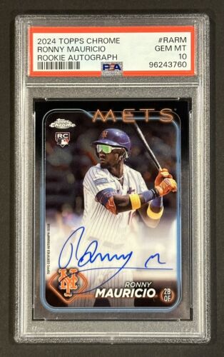 2024 Topps Chrome RONNY MAURICIO RC AUTO Rookie PSA 10 GEM MINT NY Mets