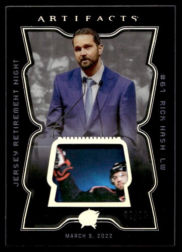 2025 Upper Deck Artifacts JR-RN Rick Nash Jersey Retirement Night /199 Columbus Blue Jackets