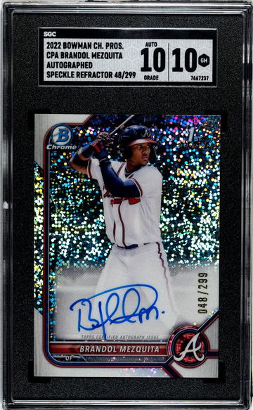 2022 BOWMAN BRANDOL MEZQUITA CHROME AUTO. SPECKLE REF. #CPA-BMQ SGC 10