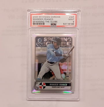 2020 Bowman chrome wander Franco spanning the globe PSA 9