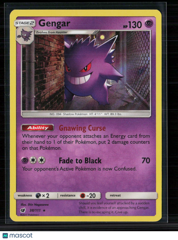 Pokemon 2017 Crimson Invasion Gengar #38/111