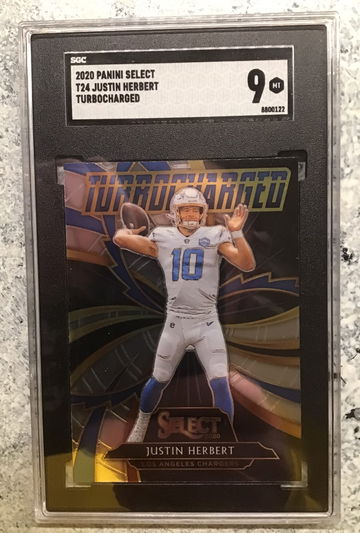 2020 Panini Select T24 Justin Herbert Turbocharged Mint