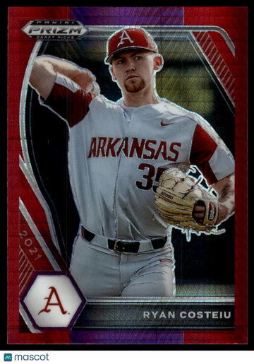 2021 Panini Prizm Draft Picks Ryan Costeiu #PDP212 Hyper Red & Purple Prizm