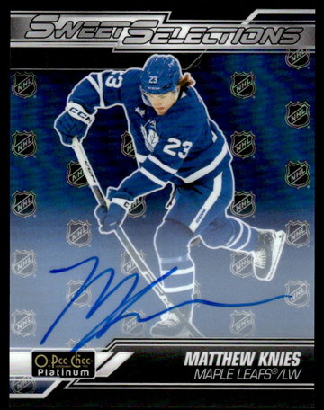 2023 Upper Deck O-Pee-Chee Platinum SS-4 Matthew Knies Sweet Selections Rainbow Maple Leafs Auto