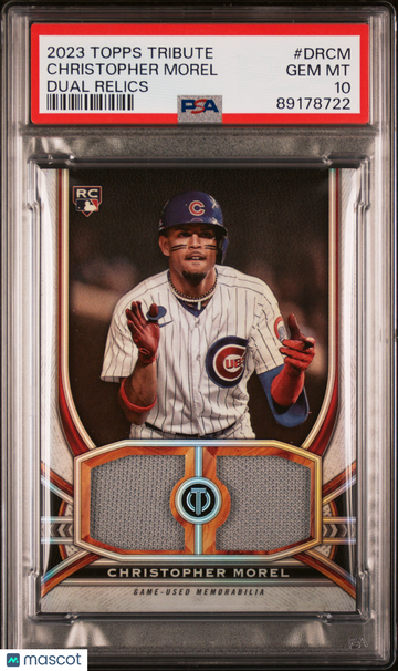 2023 Topps Tribute Tribute Dual Relics Single Player Christopher Morel #DRCM PSA 10
