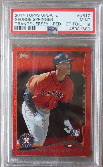 George Springer RC 2014 Topps Update US10 Red Hot Foil