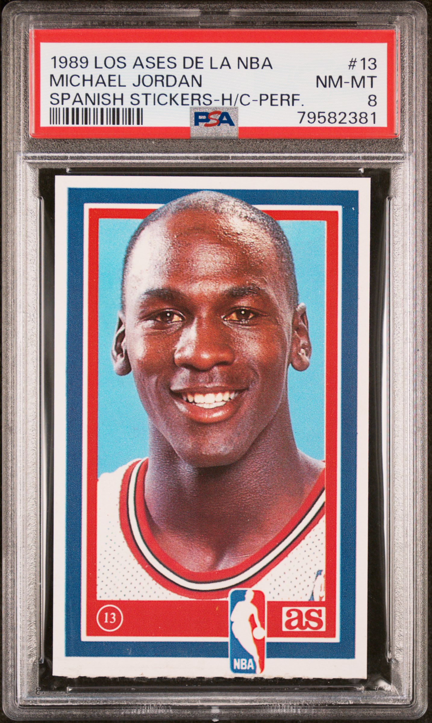 Michael Jordan 1989 Los Ases De La NBA #13 PSA 8. Pop 1. NONE HIGHER!