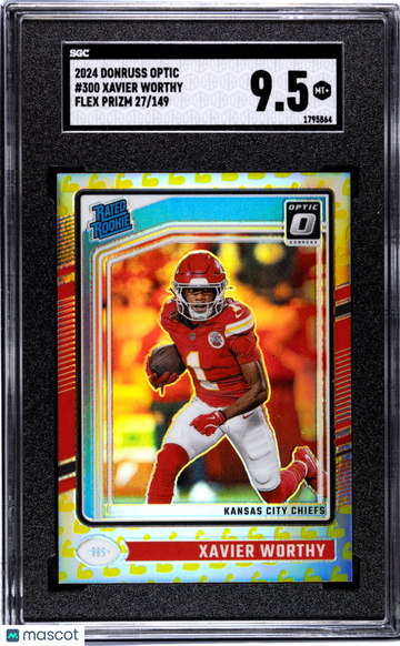 2024 Donruss Optic Xavier Worthy #300 Flex Prizm SGC 9.5