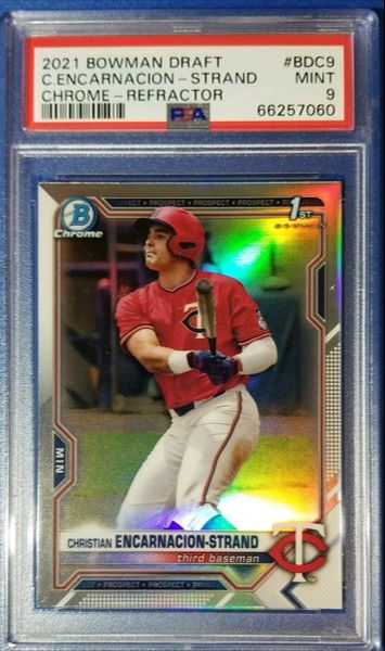2021 Bowman Draft Chrome Refractor Christian Encarnacion-Strand #BDC9 PSA 9 Twins