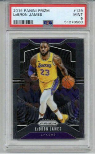 2019 PANINI PRIZM #129 LEBRON JAMES BASKETBALL CARD LAKERS PSA 9 LOW POP RARE