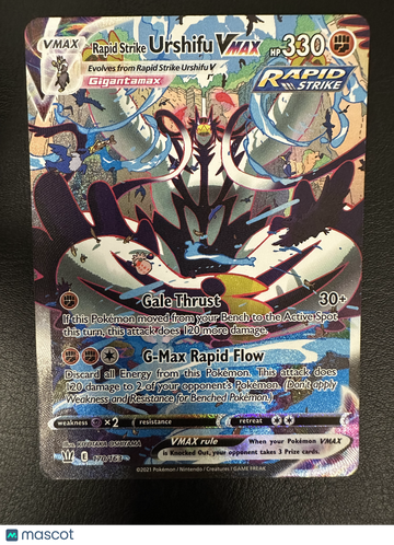 2021 Battle Styles Rapid Strike Urshifu VMAX Etched Secret Rare #170/163