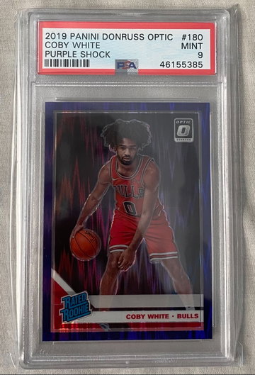 2019 Coby White Donruss Optic Purple Shock (PSA 9)