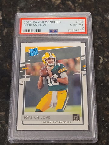 Jordan Love 2020 Panini Donruss RC Rookie PSA 10 GEM MINT Green Bay Packers #304