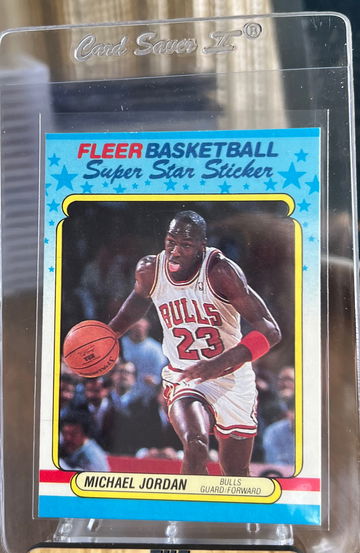 Michael Jordan 1988 Fleer Chicago Bulls Super Star Sticker Card #7 Near Mint