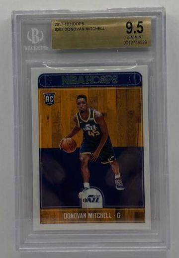 2017-18 NBA HOOPS #263 DONOVAN MITCHELL Rookie RC BGS 9.5 