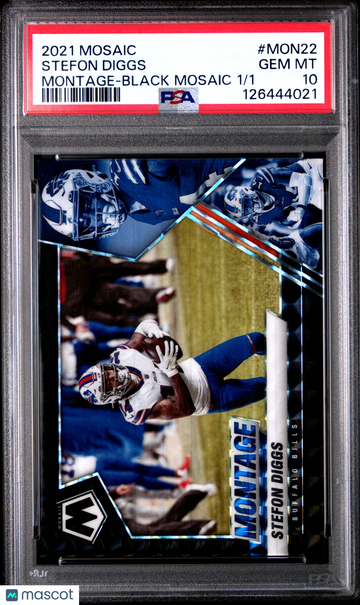 2021 Mosaic Stefon Diggs Montage Black 1/1 - PSA 10