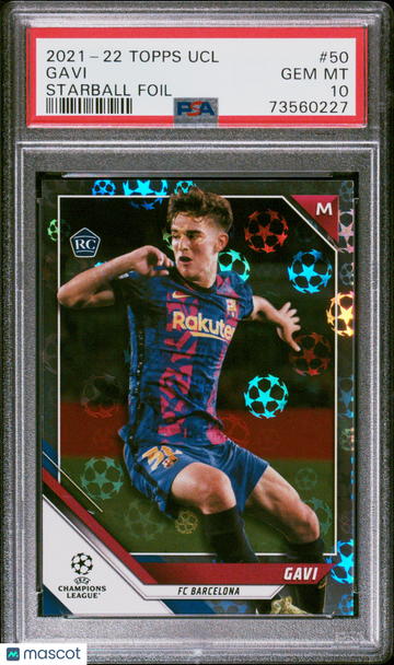 Gavi 2021-2022 Topps UEFA Champions League #50 Starball Foil PSA 10