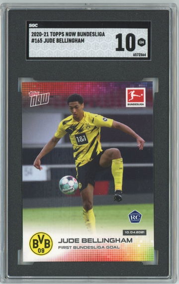 2020-21 JUDE BELLINGHAM TOPPS NOW BUNDESLIGA #165 RC SGC 10 GEM MINT