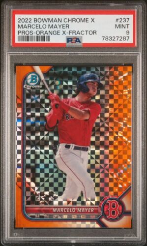 2022 Bowman Chrome X Marcelo Mayer Orange X-Fractor SSP /5 PSA 9