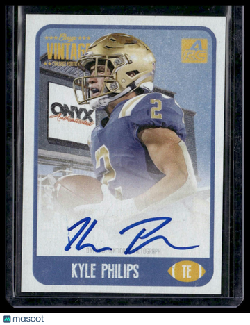 2021 Onyx Vintage College Football Kyle Philips #CAKP Blue Signatures AU