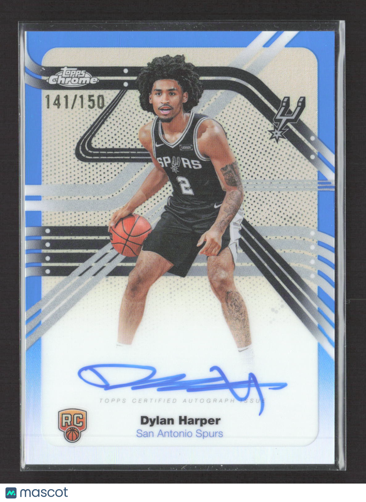 2025 Topps Chrome Next Stop Signatures Dylan Harper #NS-DH Blue /150 RC