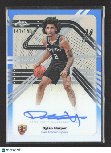 2025 Topps Chrome Next Stop Signatures Dylan Harper #NS-DH Blue /150 RC